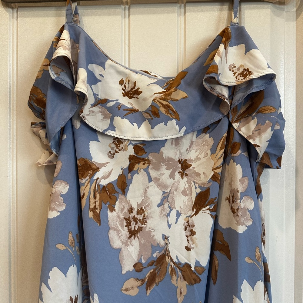 Abercrombie & Fitch Blue Floral High Low Dress - Picture 2 of 9